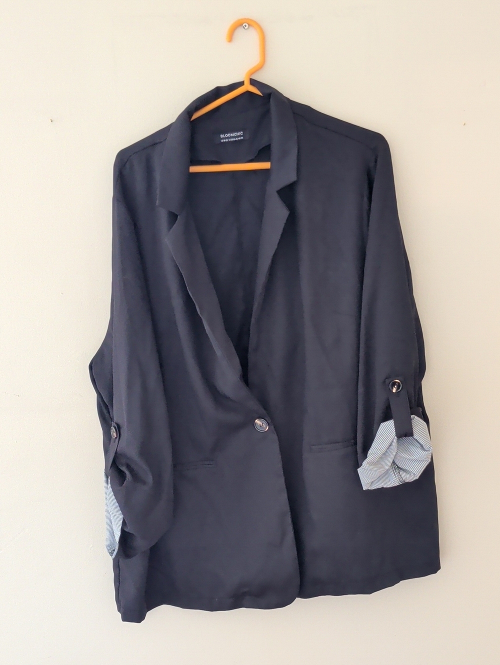 Vloomchic BlackRelaxed Single-Button Blazer
